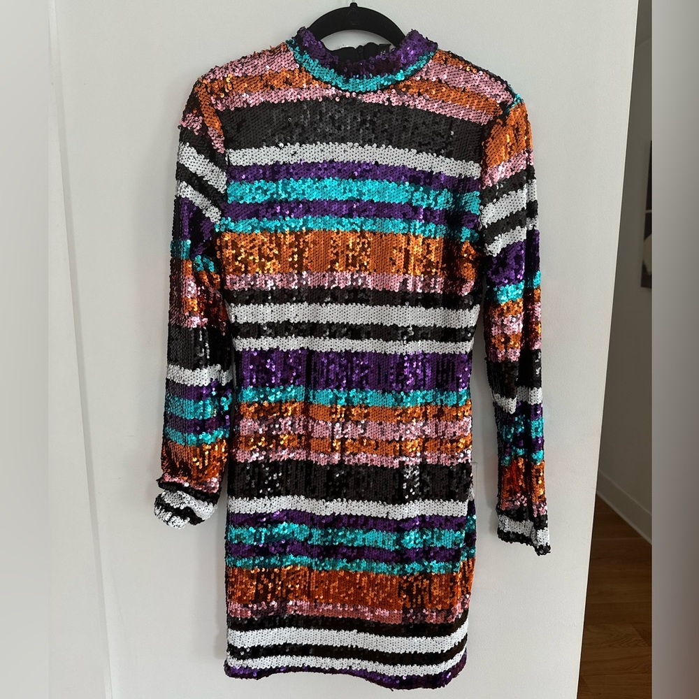 Colorful sequined mini dress